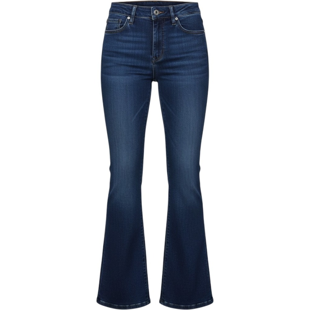 Spanx Women Dark Wash Flare Jeans High Rise Pull On Stretch Denim Size M Fall